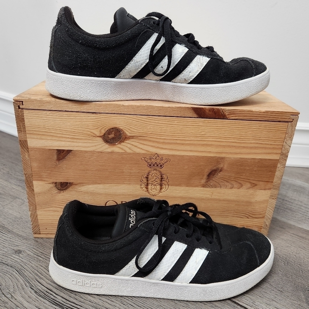 Adidas Black and White VL Court Sneakers Size 8 US - Picture 2 of 13